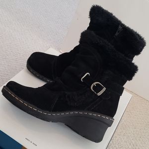BareTrap Charlette black wedge boots 8.5